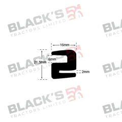 S&#039; Type Glazing Rubber (10m Roll) suitable for Case International -  